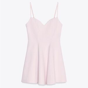 Zara Sweetheart Neckline Spaghetti Strap Mini Dress in Pastel Pink